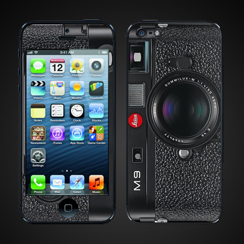 iPhone 5 Skin - iPhone 5 Decal - iPhone 5 Cover - Apple iPhone5 Skins - Vintage Retro Camera Leica M9  - FREE SHIPPING