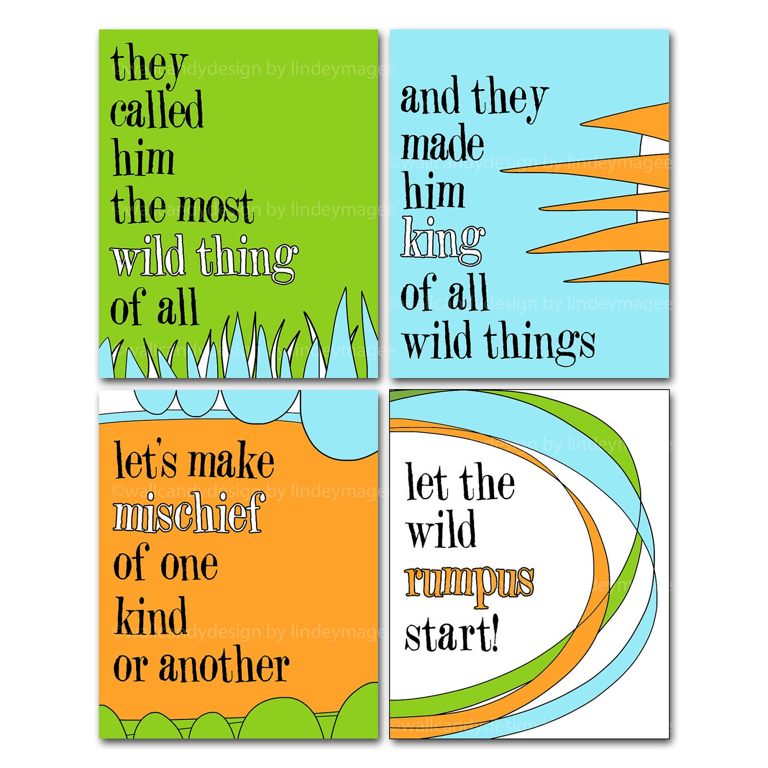 where the wild things are wall art collection - nursery and children's wall art