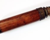 Gorgeous Antique circa 1880s Brass Mahogany Four Draw Spyglass Telescope