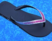 Glass Slippers Swarovski CRYSTAL 65 COLOR CHOICES Havaianas Cariris Flip Flops Beach Sandals Shoe High Society