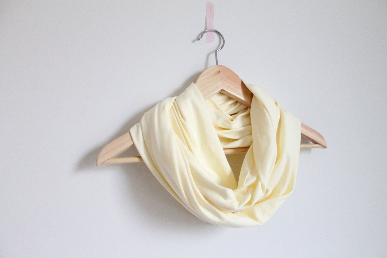 Infinity scarf, pastel yellow, circle scarf, loop scarf