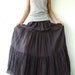NO.5 Grey Cotton, Hippie Gypsy Boho Tiered Long Peasant Skirt
