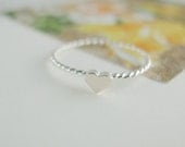tiny heart ring in sterling silver