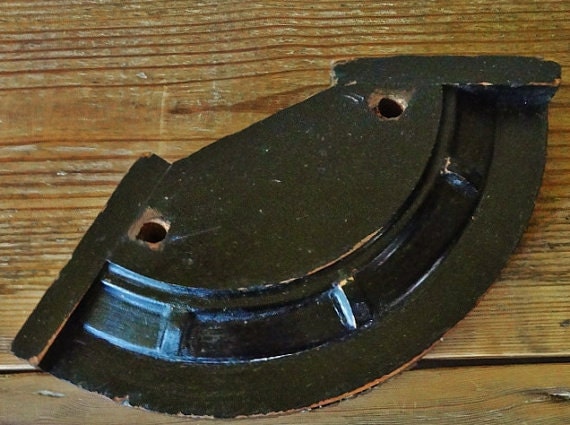 Industrial Foundry Pattern Mold, Salvaged and Repurposed, Black Wood