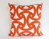 Orange Geometric Pillow Cover,  Design, 18x18