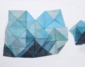 ORIGINAL linocut monotype " Ice Cube III.