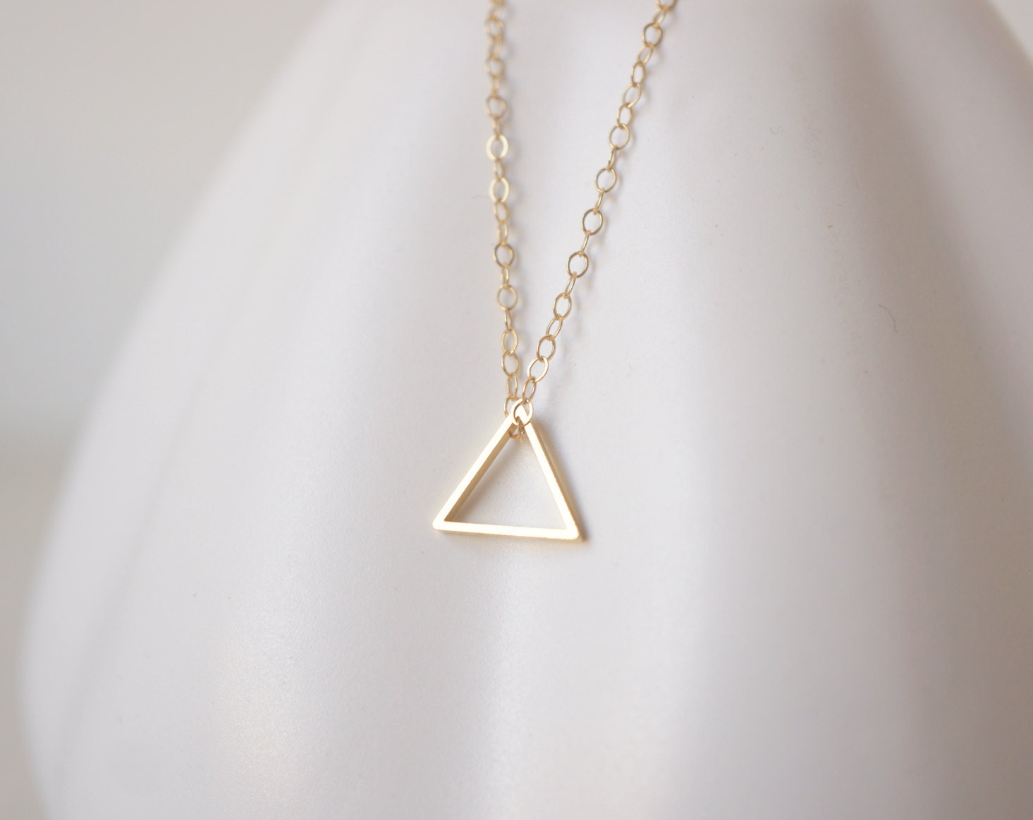 Tiny Triangle Necklace - 14k Gold Filled Chain