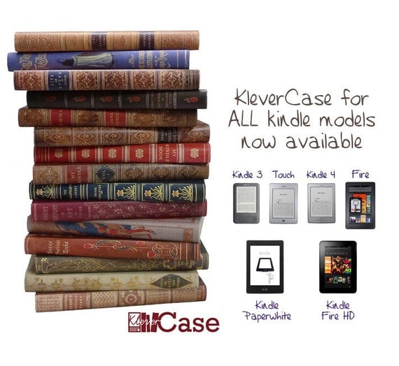 Kindle Case, KleverCase Book Cover for Kindle Touch, Paperwhite, 3 (keyboard), Kindle 4 6", Kindle Fire and Fire HD - Unique Kindle cases
