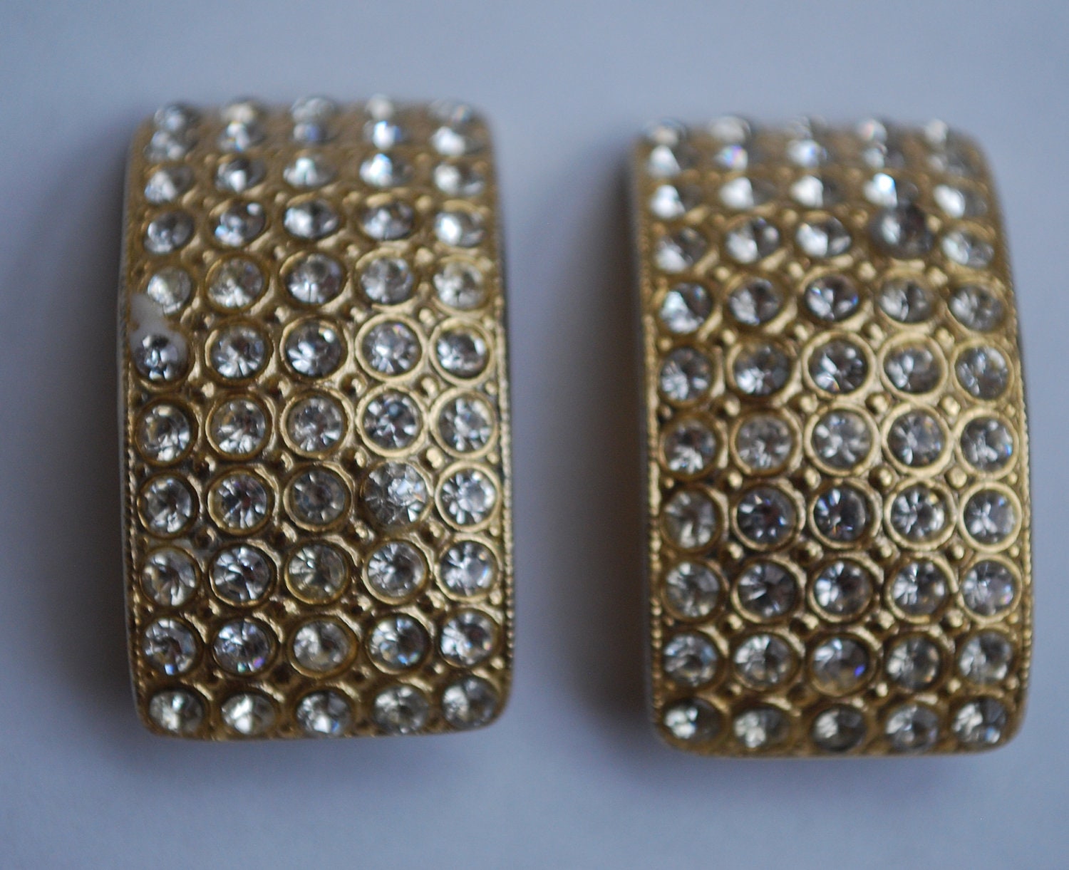 80s Ellen design chunky rhinestone earrings