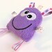 Toy Monster - Cute Monster Plushie Rattle - Baby Rattle - Monster Baby - Purple Monster