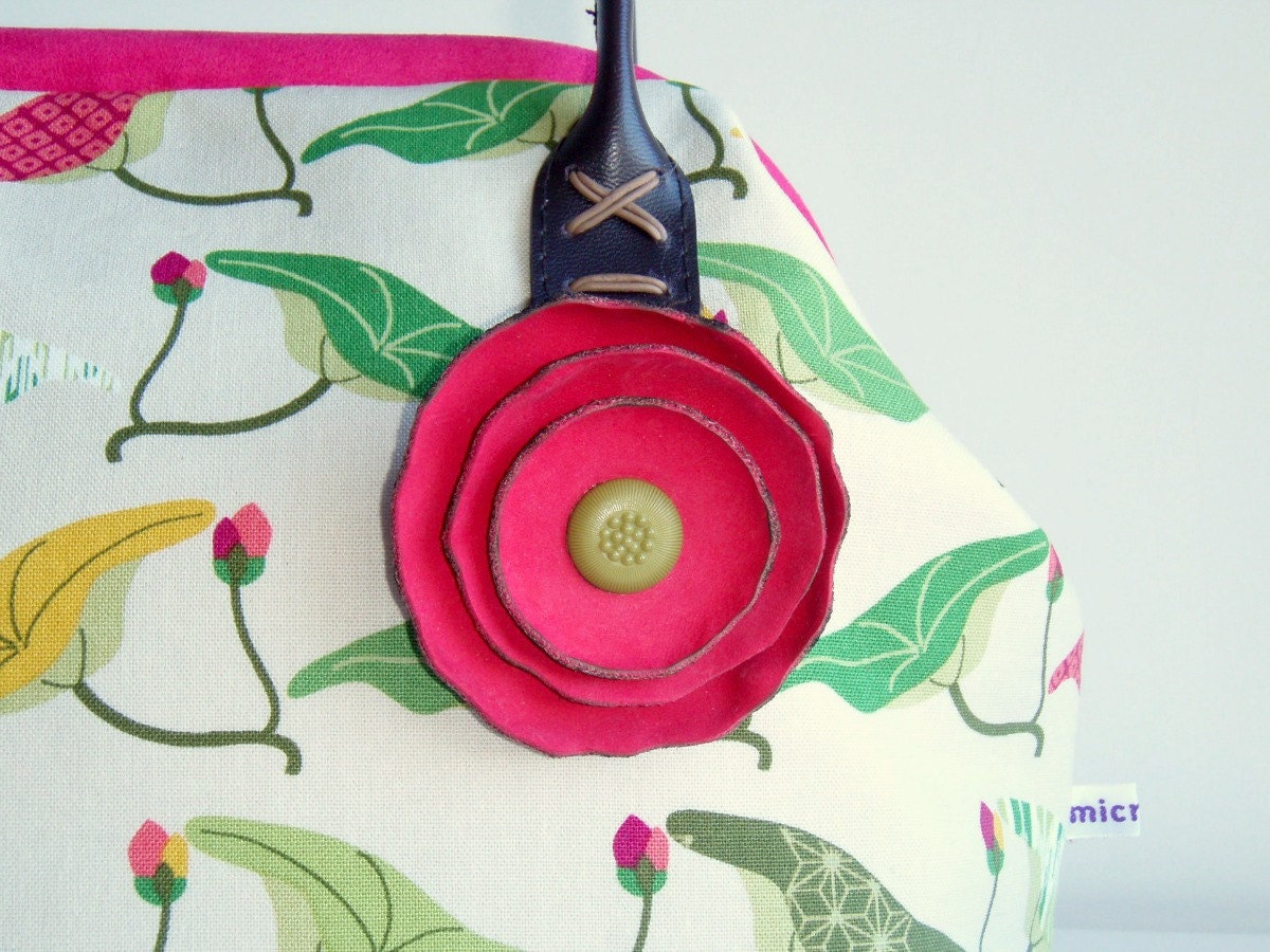 Doctors Style Handbag, Water Lilies Handbag, Japanese Print Handbag