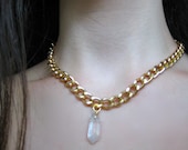 Gold Choker Quartz Necklace