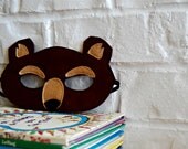 CHILD Felt Grizzly Bear mask Halloween costume Photography prop