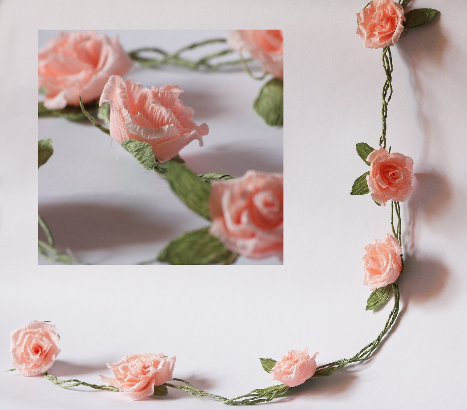 Wedding garland, paper wedding garland, paper flower garland, party garland, wedding decor, custom garland