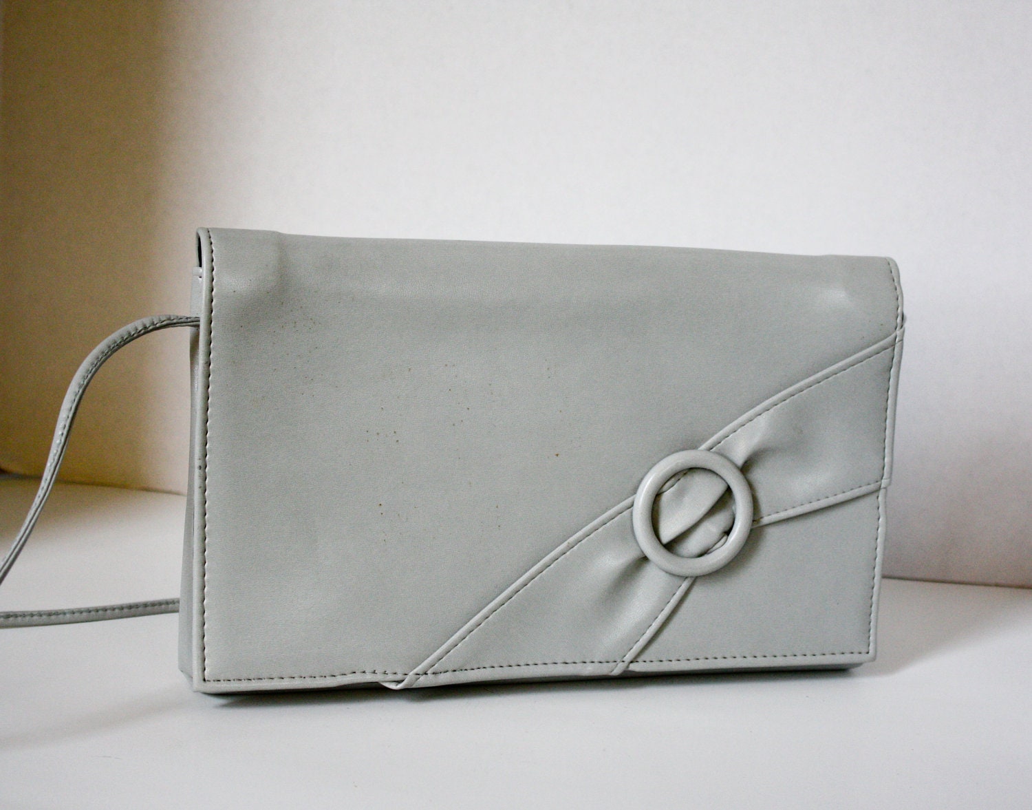 Vintage 1980s Envelope Purse Grey - TempleKatVIntage