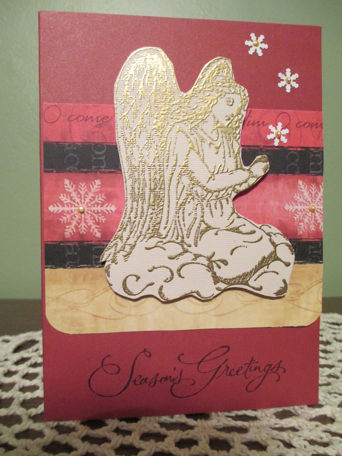Stampin' Up Handmade Greeting Card: Christmas/Holiday (Angel/Religious)
