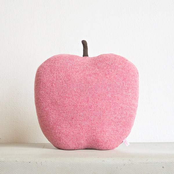 Apple shaped cushion/soft toy - medium size color red