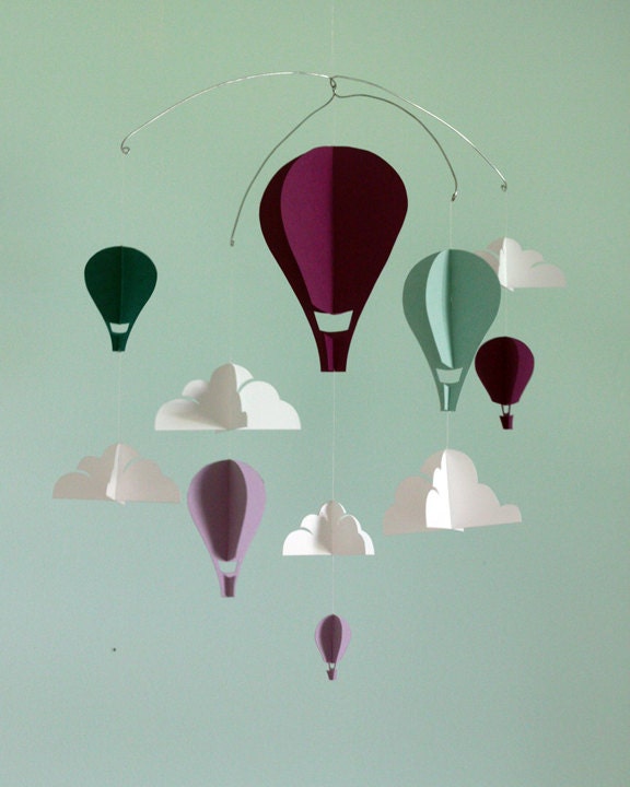Simple Hot Air Balloon Paper Mobile "Helena"