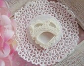 4pcs Cute Big Resin SweetHeart White cabochon flatback
