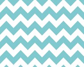 1/2 yard Riley Blake Aqua Chevron Fabric -  Blue / White  MEDIUM - Zig Zag - half yd