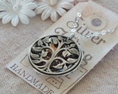 Personalized hand stamped mommy necklace - family tree locket charm- family keepsake with child birthstones - gift for mommy