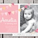 First Birthday Invitation Bunting Flags Banner Photo Printable Invite - Pink and Brown - 1 Year Old or 2 Year Old - Second Birthday