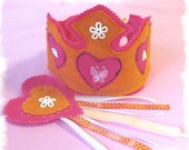 Tiara, Felt Crown, Princess Crown, Fairy Wand, Dress Up Princess