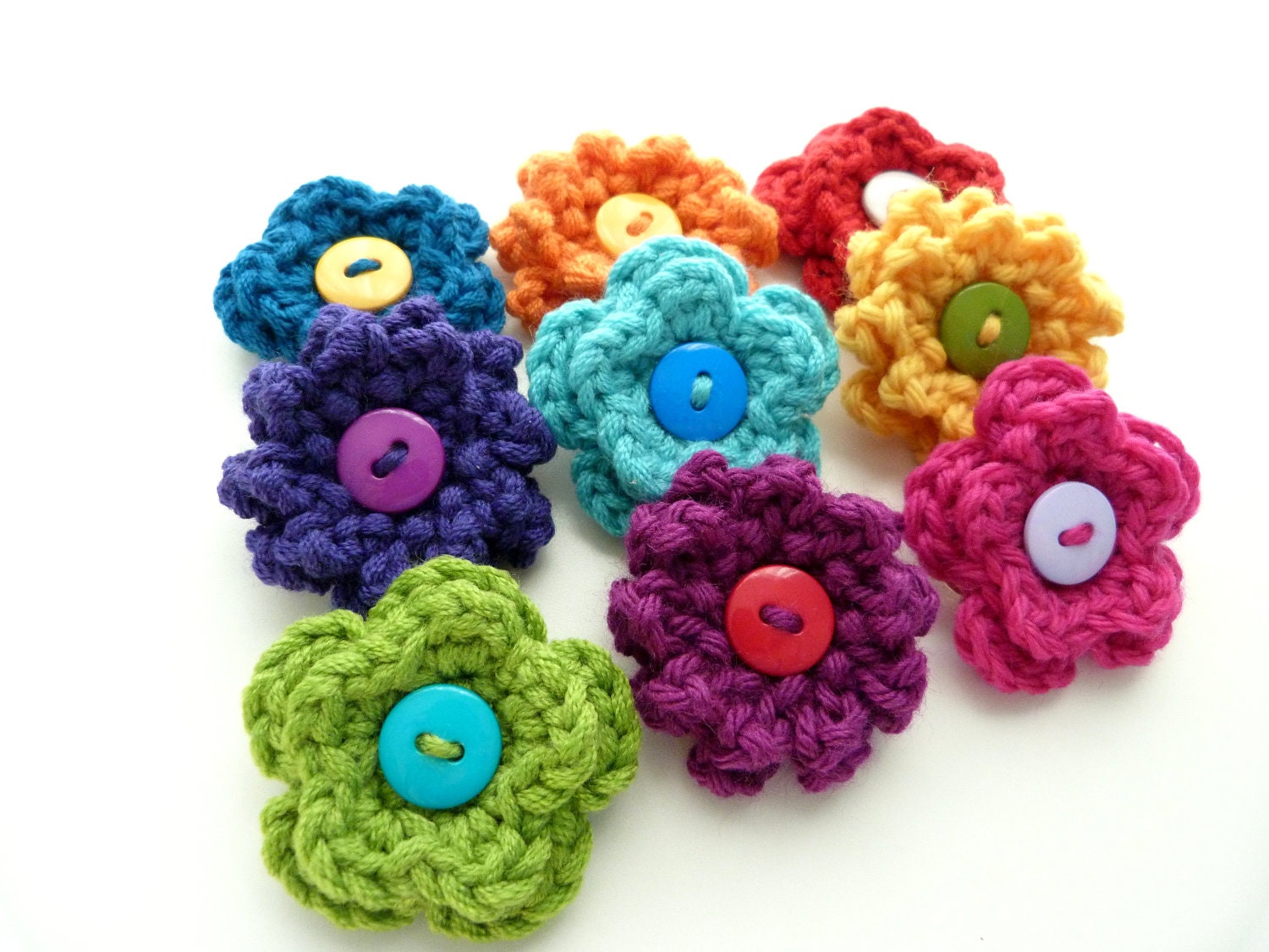 Pick 3--Crochet flower headbands--Baby girl headbands--Girls hair accessories--Skinny elastic