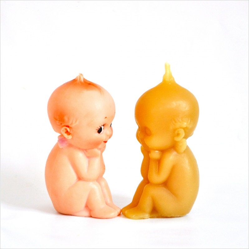 Beeswax Candle: Rose O'Neill Kewpie Doll Candle