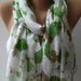 Shawl for Summer /Green Roses - Elegance Shawl / Scarf / soft and light