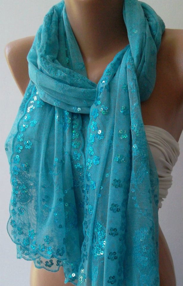 Elegant -Blue /Turkish Shawl -Scarf