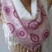 Mothers Day Gift White pink Shawl/ Scarf - Headband with Lace Edge