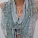 Elegant Scarf Lace and fabric Gray Scarf