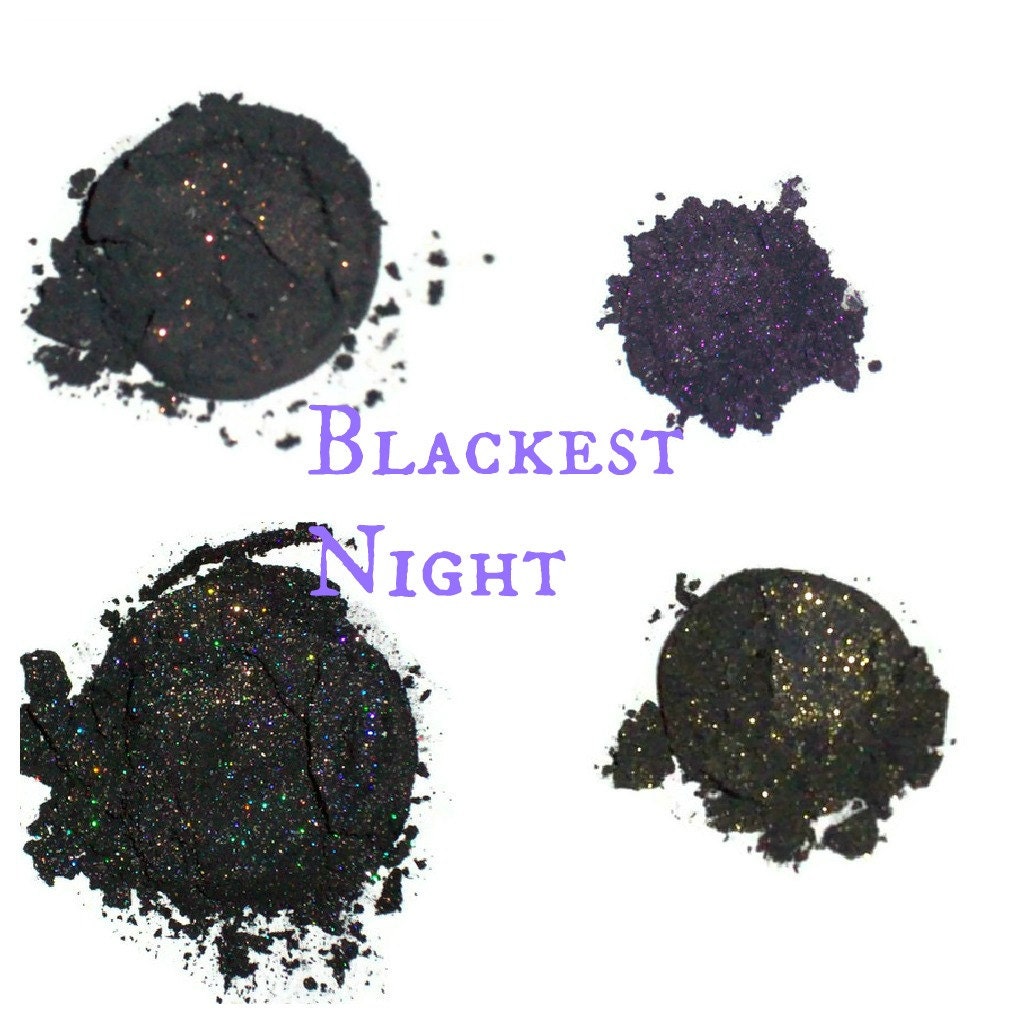 Blackest Night Black Mineral Eyeliner Glitter Eye Shadow Collection - MadeByMandikins