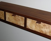 Walnut and spalted maple 3 drawer shelf