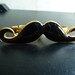 Black Mustache Two Finger Adjustable Double Rings by vintagerust
