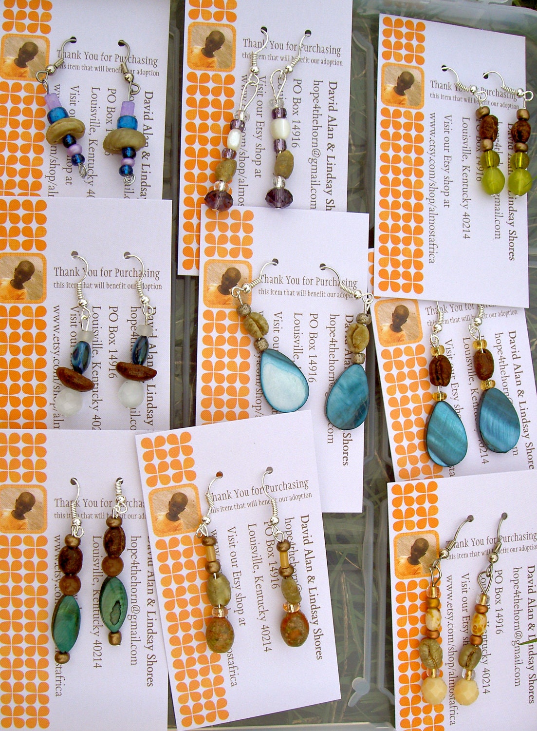 Beaded Coffee Bean Earrings in Multiple Styles