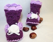 MADE TO ORDER - Handmade crochet baby girl shoes, booties, baby girl gift