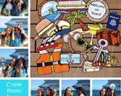 cruise photo booth props - perfect to celebrate a vacation or a tropical themed island party