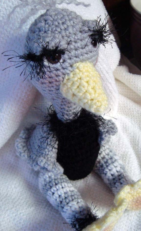 Amigurumi Ostrich OOAK Hand-Crocheted Collectible Stuffed Doll