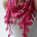 Dark Pink Scarf with Trim Edge - Summer Colors - New