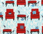Perfectly Perched by Laurie Wisbrun for Robert Kaufman: Chairs and Birds AWN-12848-203 in Celebration Fat Quarter Cut