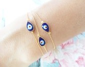 Mother and daughter matching evil eye bracelets mom mommy teardrop bracelet with ball chain gold plated mother birthday gift arabic turkish