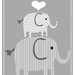 Elephant Print - Nursery or Toddler Room Decor - Personalized Elephant Print Set - 8 x 10