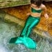 Little mermaid costume - Girls green mermaid Tail for Little Girls 5-7