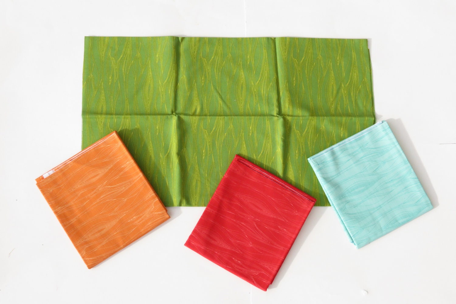 Woodgrain Solids Cloth Napkins From Anthology Fabrics - Thanksgiving to Christmas Table Decor - Set of 4 - Colorful Modern Dinner Napkins