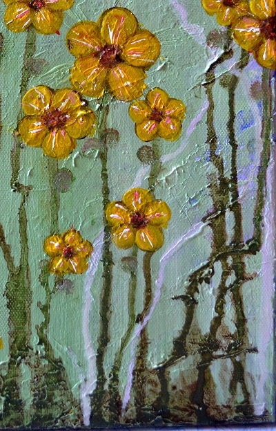 Daisy Flower Painting, Small Acrylic Floral Art