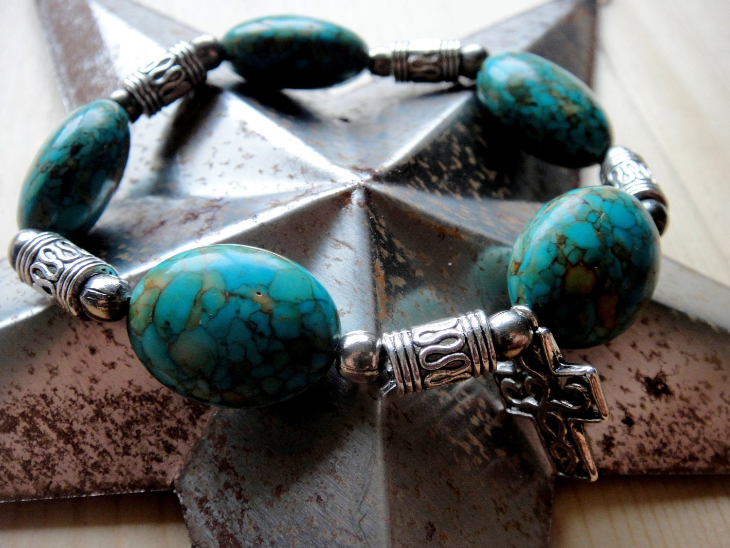 Turquoise Western Cowgirl Stretch Bracelet