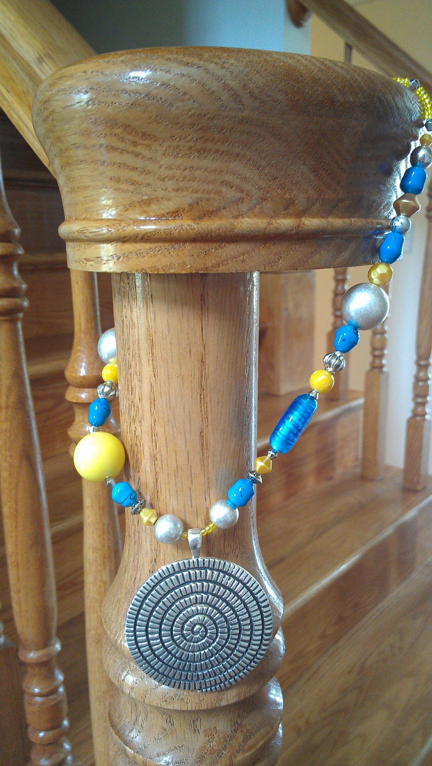 Yellow & Blue Necklace ... Kowgirl Charm