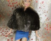 Barbie doll Fashion doll brown mink faux fur shrug jacket